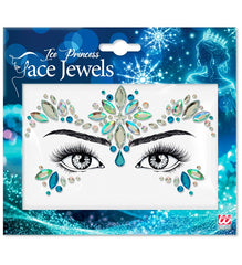 Strass Autocollant Pour Le Visage Reine Bleu / Bijoux Paillettes Autocollantes Princesse des Glaces Bleu / La Maison Du Déguisement