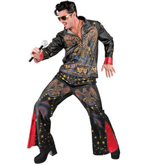 Déguisement Elvis Noir BM Adulte / Costume Roi Du Rock’n’Roll Noir Homme / La Maison Du Déguisement
