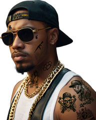 Tatouage Hip-Hop et Gangsta éphémères / Faux Fatouages Thug Life et Gangsta éphémères / La Maison Du Déguisement