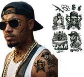 Tatouage Hip-Hop et Gangsta éphémères / Faux Fatouages Thug Life et Gangsta éphémères / La Maison Du Déguisement