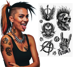 Tatouage Punk / Faux Tatouages Rock éphémères / Tatouages Biker / La Maison Du Déguisement