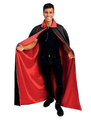 Cape Dracula Noire et Rouge Réversible / Cape Satinée Réversible Noir et Rouge / Cape Vampire Noire et Rouge Réversible / La Maison Du Déguisement