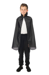 Cape Avec Col Noir Enfant / Cape Noire avec Col Enfant / La Maison Du Déguisement