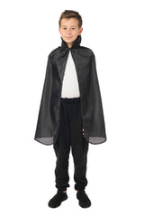 Cape Avec Col Noir Enfant / Cape Noire avec Col Enfant / La Maison Du Déguisement