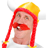 Moustache Viking Rouge / Moustache Gaulois Rouge / La Maison Du Déguisement