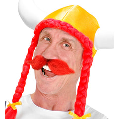 Moustache Viking Rouge / Moustache Gaulois Rouge / La Maison Du Déguisement