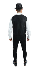 Gilet à Paillettes Noir / Gilet sans manche à sequins Noir / La Maison du Déguisement