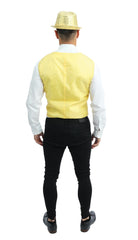 Gilet à Paillettes Or / Gilet sans manche à sequins Or / La Maison du Déguisement