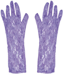 Gants Dentelles Longs Violet / Paire De Gants à dentelle noir Longs Lila / La Maison Du Déguisement