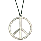 Collier Hippie Métal / Collier Hippie Peace and Love Argent / La Maison Du Déguisement