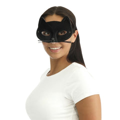 Masque Chat Noir / Loup Chat Tissu Noir / La Maison du Déguisement