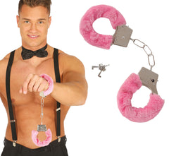 Menottes Rose Avec Fourrure / Menottes Métalliques Avec Fourrure Rose / Menottes En Velours Rose / La Maison du Déguisement