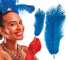 Plume d'autruche Bleu / Plume autruche Bleu / La Maison Du Déguisement
