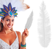 Plume d'autruche GM Blanche / Plume autruche GM Blanche / La Maison Du Déguisement