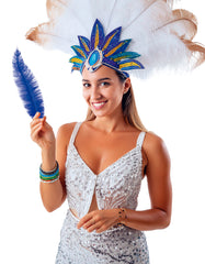 Plume d'autruche GM Bleu / Plume autruche GM Bleu / La Maison Du Déguisement