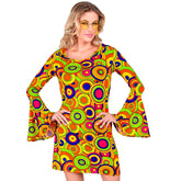 Déguisement Robe Disco Groovy 70s Jaune / Costume Robe Bulles Psyché Jaune / Robe Disco Jaune / La Maison Du Déguisement
