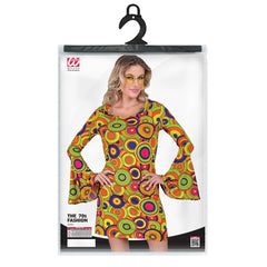 Déguisement Robe Disco Groovy 70s Jaune / Costume Robe Bulles Psyché Jaune / Robe Disco Jaune / La Maison Du Déguisement