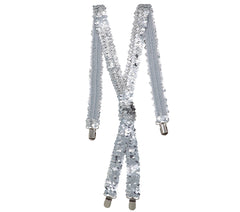 Bretelles sequins Argent / Meilleures Bretelles Sequins Argent / La Maison du Déguisement