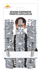 Bretelles sequins Argent / Meilleures Bretelles Sequins Argent / La Maison du Déguisement