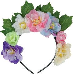 Serre Tête Fleurs Multicolores / Couronne De Fleurs Multicolores / La Maison Du Déguisement