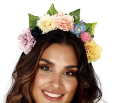 Serre Tête Fleurs Multicolores / Couronne De Fleurs Multicolores / La Maison Du Déguisement