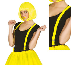 Bretelles Jaunes fluo élastiques / Bretelles Jaunes fluo / La Maison Du Déguisement