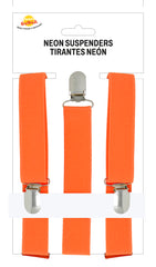 Bretelles Oranges fluo élastiques / Bretelles Oranges fluo / La Maison Du Déguisement