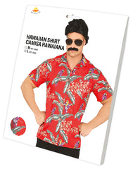 Déguisement Chemise Hawaïenne Rouge / Déguisement Chemise Hawaii Rouge Avec Perroquets / La Maison Du Déguisement