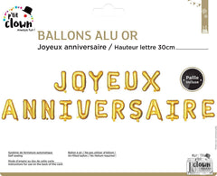Guirlande de ballons Joyeux Anniversaire / Ballon aluminium Joyeux Anniversaire / La Maison Du Déguisement