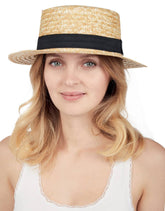 Chapeau Canotier Luxe / Chapeau De Paille Canotier Luxe / La Maison du Déguisement