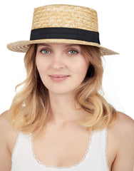 Chapeau Canotier Luxe / Chapeau De Paille Canotier Luxe / La Maison du Déguisement