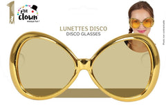 Lunettes Disco Or Métallique / Lunettes disco paillettes Dorée / La Maison du Déguisement