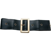 Ceinture Simili Cuir Noir / Ceinture large en simili cuir avec boucle / Ceinture Père Noël / Ceinture de pirate | La Maison du Deguisement