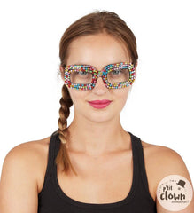Lunettes Fantaisie à strass Multicolore / Lunettes pop multicolore / La Maison Du Déguisement