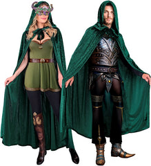 Cape Vert Forêt à Capuche Vert Homme / Manteau Cape Avec Capuche Vert Adulte / Cape Velours Forêt à Capuche Vert / La Maison Du Déguisement