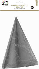 Chapeaux Pointu Carton Argent / 6 Chapeaux Pointu Carton Argent / La Maison Du Déguisement