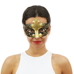 Loup Vénitien Noir et Or / Masque Venise Noir et Doré / La Maison Du Déguisement