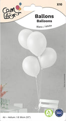 Ballons métallisés Blanc / Ballons en latex Blanc / La Maison du Déguisement