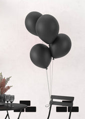 Ballons métallisés Noir / 10 Ballons en latex Noir / La Maison du Déguisement