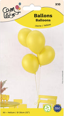 Ballons métallisés Jaune / 10 Ballons en latex Jaune / La Maison du Déguisement