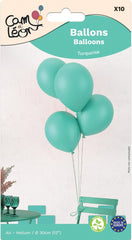 Lot De 10 Ballons Métallisés Turquoise / Ballons en Latex Turquoise / La Maison Du Déguisement