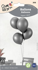 Ballons métallisés Argent / Ballons en latex Argent / La Maison du Déguisement