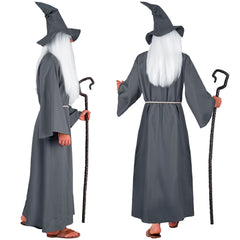 Location Déguisement Sorcier Magicien Adulte / Location Costume Mage Gandalf Homme / Location Costume Druide Gris Adulte / La Maison Du Déguisement