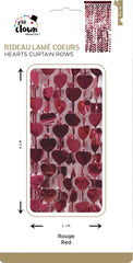Rideau Lamé Cœur Rouge / Rideau Métallique Cœur Rouge / Rideau Cœur Décoratif / La Maison du Déguisement