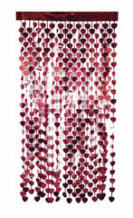 Rideau Lamé Cœur Rouge / Rideau Métallique Cœur Rouge / Rideau Cœur Décoratif / La Maison du Déguisement