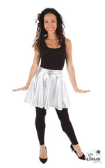 Jupe Disco Année 80 Argent / Minijupe Shiny Disco Argent / La Maison Du Déguisement