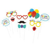 Photobooth -Multicolore Party Lot de 10 / Kit Photo Booth / Accessoires pour photos / La Maison Du Déguisement