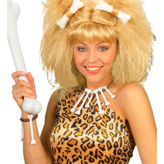 Set Cro magnon / Collier Os / Ensemble Bijoux Os Collier, Bracelet et Boucle d’Oreille / Collier Homme des cavernes, Cro-Magnon / La Maison Du Déguisement