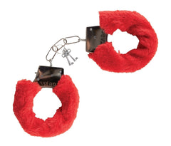 Menottes Rouge Avec Fourrure / Menottes Métalliques Avec Fourrure Rouge / Menottes En Velours Rouge / La Maison Du Déguisement