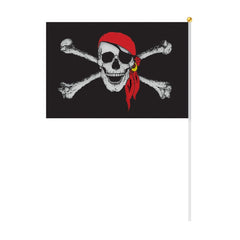Drapeau de Pirate sur Bâton / Drapeau Corsaire 30 x 45cm / La Maison Du Déguisement